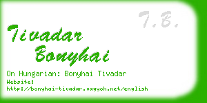 tivadar bonyhai business card